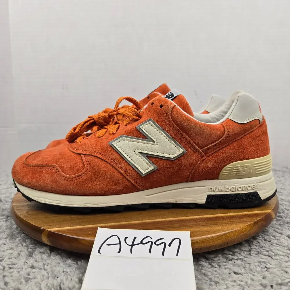 New Balance Mens 10.5D J. Crew x 1400 USA Orange Suede Athletic Casual Sneaker